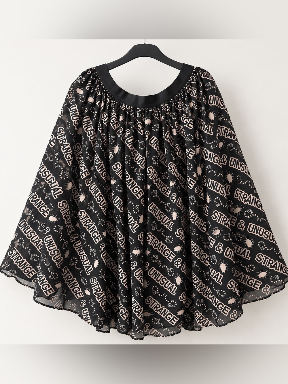 Unique Vintage Strange & Unusual Beetlejuice Print Chiffon Skirt 3X/20